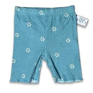 Jessica Simpson Capri Pants Pull-On Stretch Knit Floral Pattern Blue W 12M NWT